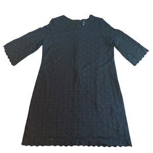 Ronni Nicole Dress Size XXL Black Lace Eyelet Scalloped Hem Lined Plus Size